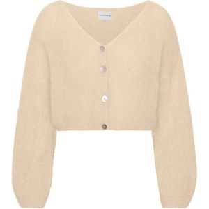 American Dreams, Truien, Dames, Beige, M, Wol, Mohair Cropped Cardigan