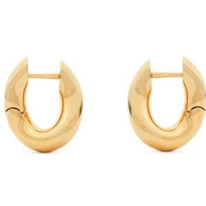 Balenciaga, Accessoires, Dames, Geel, ONE Size, Gouden Logo Oorbellen Loop Stijl