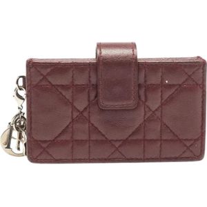 Dior Vintage, Pre-owned, Dames, Rood, ONE Size, Leer, Tweedehands leren portemonnees