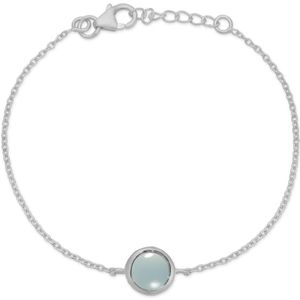 Frk. Lisberg, Accessoires, Dames, Grijs, ONE Size, Aqua Chalcedon Sterling Zilveren Armband