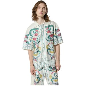 John Richmond, Overhemden, Heren, Veelkleurig, XL, Leer, Herenoverhemd met kleurrijke grafische print
