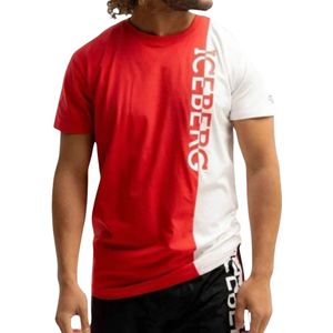 Iceberg, Tops, Heren, Rood, L, Katoen, Vertical Logo Tee