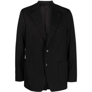 Lanvin, Jassen, Heren, Zwart, L, Katoen, Stijlvolle Zwarte Jas