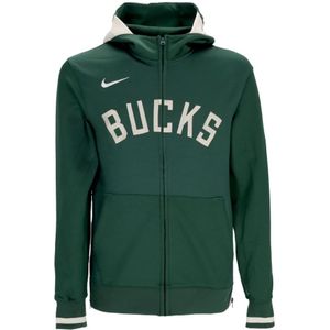 Nike, Sweatshirts & Hoodies, Heren, Groen, XL, Polyester, Milwaukee Bucks Zip Hoodie