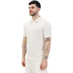 Tommy Hilfiger, Tops, Heren, Beige, L, Katoen, Crème Polo Shirt Lente Zomer