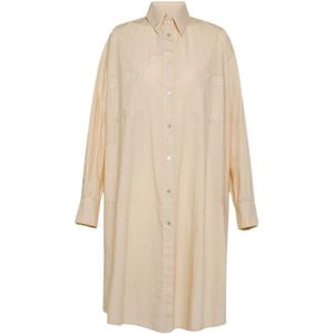 Forte Forte, Blouses & Shirts, Dames, Beige, S, Katoen, Shirtjurk met lange mouwen