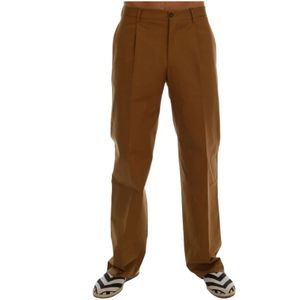 Dolce & Gabbana, Broeken, Heren, Bruin, M, Katoen, Elegante bruine formele herenbroek