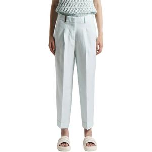 Peserico, Broeken, Dames, Groen, 2Xl, Linnen, Effen gekleurde zuivere linnen gabardine broek