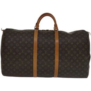 Louis Vuitton Vintage, Pre-owned, Dames, Bruin, ONE Size, Leer, Pre-owned Canvas travel-bags