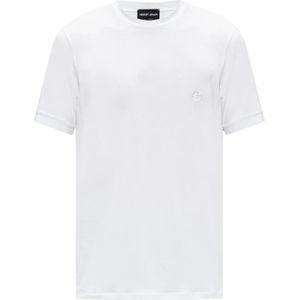 Giorgio Armani, Tops, Heren, Wit, XL, T-shirt met logo