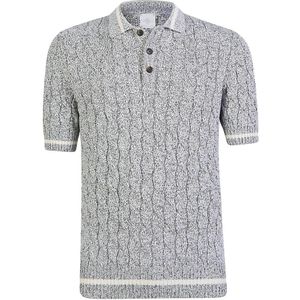 Eleventy, Truien, Heren, Grijs, S, Katoen, Katoen Mouliné Vlecht Polo Shirt