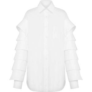 Moschino, Blouses & Shirts, Dames, Wit, S, Witte Knoopsluiting Overhemd Lange Mouwen