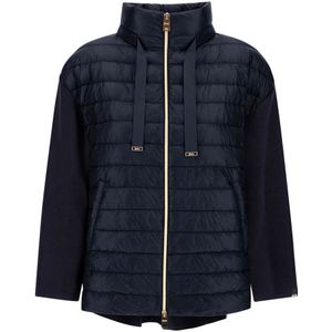 Herno, Jassen, Dames, Blauw, XL, Navy Blauw Koordjas