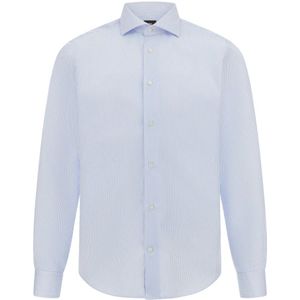 Boggi Milano, Overhemden, Heren, Blauw, 3Xl, Katoen, Gestreept katoenen overhemd slim fit