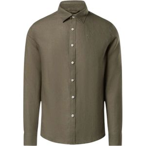 North Sails, Overhemden, Heren, Groen, L, Linnen, Linnen shirt met Franse kraag