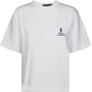 Polo Ralph Lauren, Tops, Dames, Wit, L, Casual Korte Mouw Tee