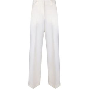 Msgm, Broeken, Dames, Wit, M, Wol, Witte Chic Broek