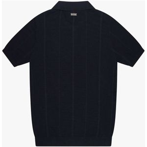 Quotrell, Truien, Heren, Blauw, S, Katoen, Navy/White Gebreide Polo Heren