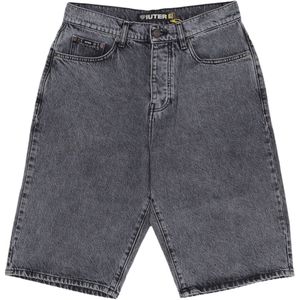 Iuter, Korte broeken, Heren, Grijs, W30, Denim, Baggy Denim Shorts Grijs Gebleekt