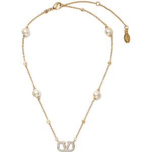 Valentino Garavani, Accessoires, Dames, Geel, ONE Size, Elegante Gouden Ketting met Uniek Ontwerp