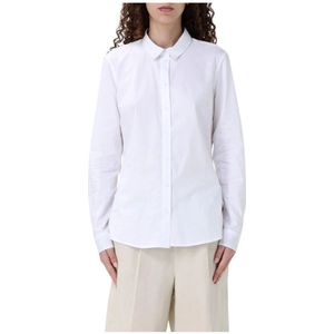 Barbour, Blouses & Shirts, Dames, Wit, M, Witte Poplin Overhemd met Lange Mouwen