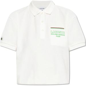 Lacoste, Tops, Dames, Wit, XL, Katoen, Polo met logo