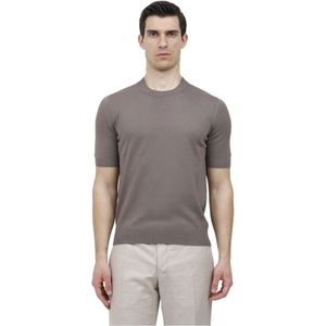 Gran Sasso, Truien, Heren, Grijs, M, Gebreid T-shirt met ronde hals