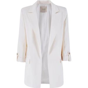 YES Zee, Jassen, Dames, Beige, L, Ivoorjas met 3/4 Mouwen