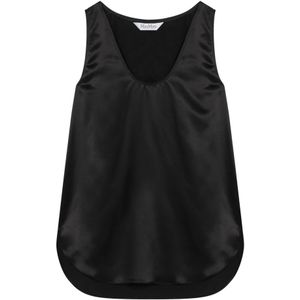Max Mara, Tops, Dames, Zwart, M, Pure Tanktop in Klassieke Stijl