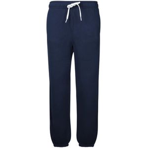 Polo Ralph Lauren, Broeken, Dames, Blauw, L, Katoen, Comfortabele katoenen joggerbroek met trekkoord