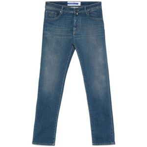 Jacob Cohën, Jeans, Heren, Blauw, W38, Katoen, Indigo Blue Classic Five Pocket Jeans