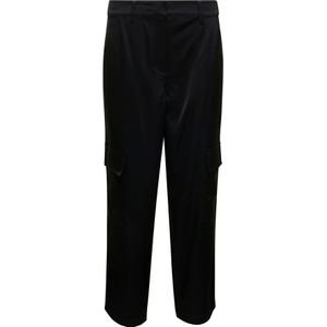 Michael Kors, Broeken, Dames, Zwart, S, Satijn, Satijnen Cargo Broek