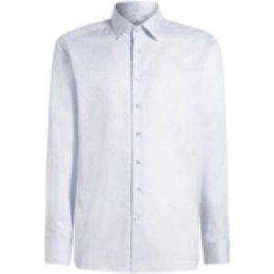 Etro, Overhemden, Heren, Blauw, 3Xl, Katoen, Klassieke Jacquard Overhemd Blauw