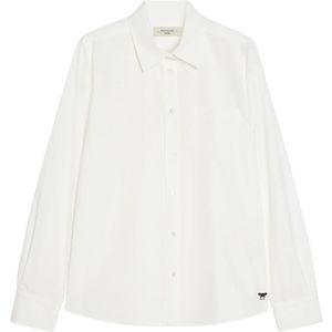 Max Mara Weekend, Blouses & Shirts, Dames, Wit, M, Katoen, Wit katoenen overhemd met borstzak