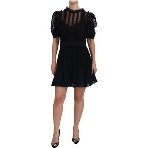 Dolce & Gabbana, Kleedjes, Dames, Zwart, L, Nylon, Short Kleedjes
