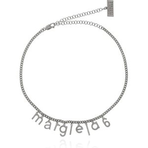 MM6 Maison Margiela, Accessoires, Dames, Grijs, ONE Size, Logo Ketting