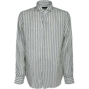 Dell'oglio, Overhemden, Heren, Groen, XL, Linnen, Groen Shirt Comfort Stijl Linnen
