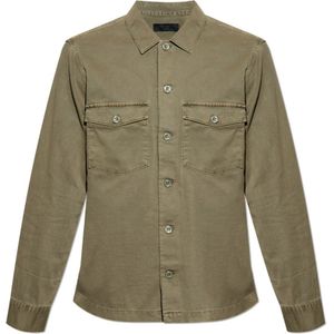 AllSaints, Overhemden, Heren, Groen, 2Xl, Katoen, Spotter shirt met vintage effect