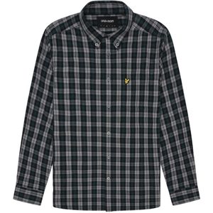 Lyle & Scott, Overhemden, Heren, Veelkleurig, XS, Katoen, Geruit Poplin Overhemd
