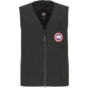 Canada Goose, Jassen, Heren, Zwart, XS, Zwarte Sweater Vest V-hals Mouwloos