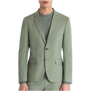 Antony Morato, Jassen, Heren, Groen, S, Katoen, Salie Groen Modern Pak Jas