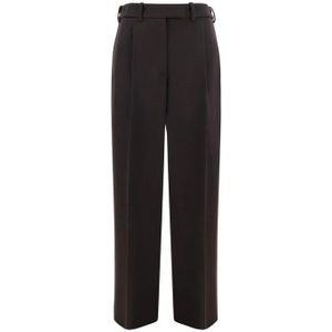 The Row, Broeken, Dames, Bruin, M, Wol, Wijde wollen broek met haaksluiting