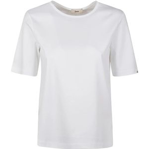 Herno, Tops, Dames, Wit, M, Katoen, Witte katoenen T-shirts en polo's