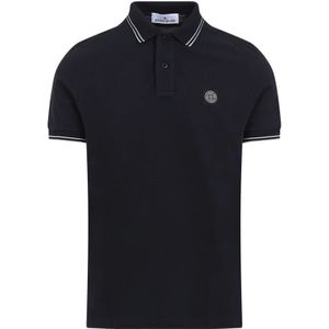 Stone Island, Tops, Heren, Blauw, S, Katoen, Blauw T-shirt