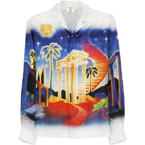 Casablanca, Overhemden, Heren, Veelkleurig, M, Midnight Acropolis Shirt