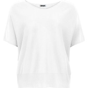 Drykorn, Truien, Dames, Wit, L, Katoen, Dames pullover met korte mouwen