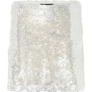 Bruuns Bazaar, Rokken, Dames, Grijs, L, Glanzende Bodycon Rok Wit Zilver