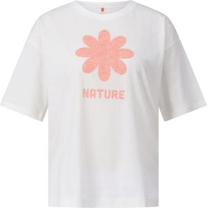 Luisa Cerano, Tops, Dames, Wit, S, Katoen, Nature Print T-Shirt