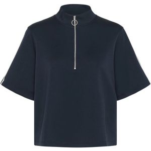 Kaffe, Tops, Dames, Blauw, XS, Turtleneck Sweatshirt met Rits Midnight Marine