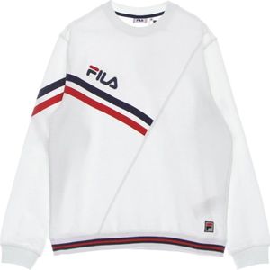 Fila, Sweatshirts & Hoodies, Heren, Wit, XS, Katoen, Lichtgewicht Crewneck Sweatshirt Wit